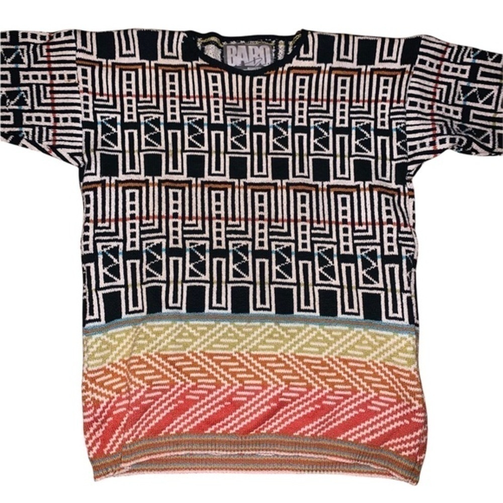 Babo 100% cotton knit  hand loomed in the USA sweater. One size